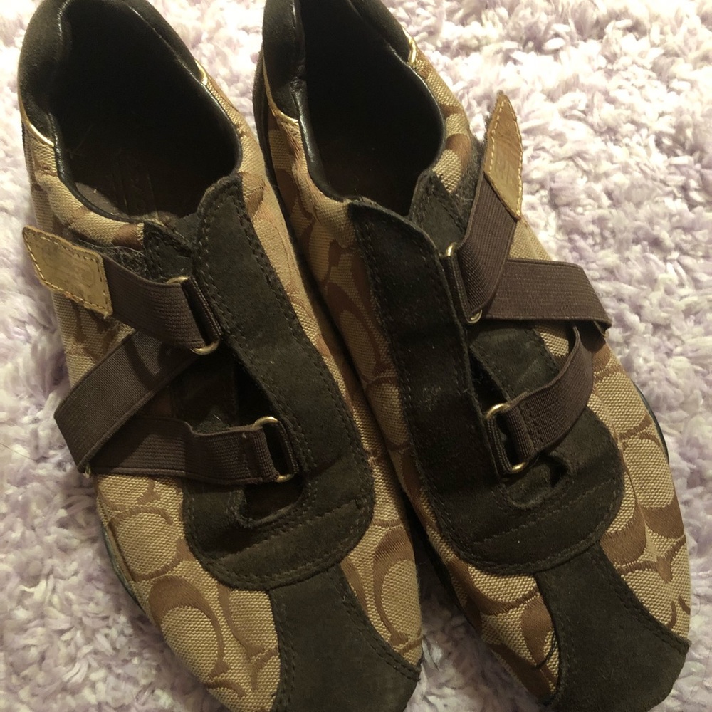 Authentic Coach Velcro Sneakers Size 7 1/2